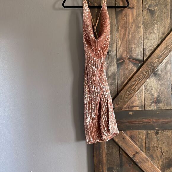 Naked Wardrobe Sequin Mini with Thigh Split, SZ M - Picture 5 of 9